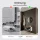 Meuble à chaussures STIVIO à 1 porte, chêne doré, 60 cm, miroir rond à LED avec cadre (3 intensités déclairage)