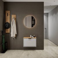 Schuhschrank STIVIO 1 Klappe Weiß Grau 60 cm, LED...