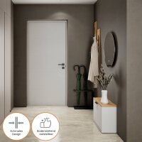 Schuhschrank STIVIO 1 Klappe Weiß Grau 60 cm, LED...