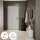 Meuble à chaussures STIVIO, 1 porte, blanc et gris, 60 cm, miroir rond à LED sans cadre (2 intensités déclairage)