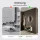 Meuble à chaussures STIVIO, 1 porte, blanc et gris, 60 cm, miroir rond à LED sans cadre (2 intensités déclairage)