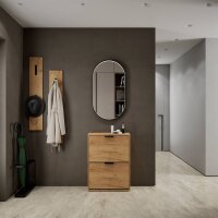 Schuhschrank STIVIO 2 Klappen Gold Eiche 60 cm, LED...