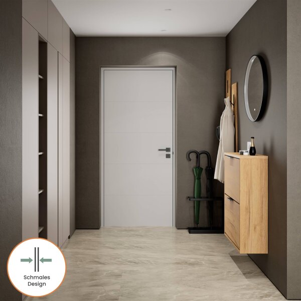 Schuhschrank STIVIO 2 Klappen Gold Eiche 60 cm, LED Spiegel rund mit Rahmen (3 Lichtstufen)