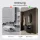 Armoire à chaussures STIVIO à 2 portes, noire, 60 cm, miroir ovale à LED avec cadre (3 intensités déclairage)