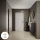 Armoire à chaussures STIVIO à 2 portes, noire, 60 cm, miroir rond à LED avec cadre (3 intensités déclairage)