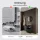 Armoire à chaussures STIVIO à 2 portes, noire, 60 cm, miroir rond à LED avec cadre (3 intensités déclairage)