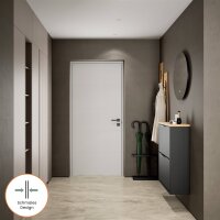 Schuhrank STIVIO 2 Klappen Schwarz 60 cm, LED Spiegel...