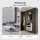 Armoire à chaussures STIVIO à 2 portes, blanc et gris, 60 cm, miroir ovale à LED avec cadre (3 intensités déclairage)