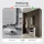 Meuble à chaussures STIVIO, 2 portes, blanc et gris, 60 cm, miroir ovale sans cadre avec éclairage LED (2 intensités)