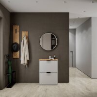 Schuhschrank STIVIO 2 Klappen Weiß Grau 60 cm, LED...