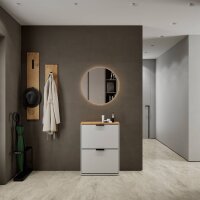 Schuhrank STIVIO 2 Klappen Weiß Grau 60 cm, LED...