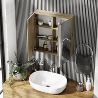 Spiegelschrank Merkur ohne Leuchte - artizan eiche, 60 cm