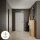 Meuble à chaussures STIVIO à 3 portes, chêne doré, 60 cm, miroir ovale à LED avec cadre (3 intensités déclairage)