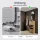 Meuble à chaussures STIVIO à 3 portes, chêne doré, 60 cm, miroir ovale à LED avec cadre (3 intensités déclairage)