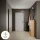 Scarpiera STIVIO con 3 ante, rovere dorato, 60 cm, specchio ovale a LED senza cornice (2 livelli di illuminazione)
