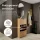Scarpiera STIVIO con 3 ante, rovere dorato, 60 cm, specchio ovale a LED senza cornice (2 livelli di illuminazione)