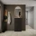 Scarpiera STIVIO a 3 ante, rovere dorato, 60 cm, specchio ovale a LED senza cornice (2 livelli di illuminazione)