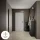 Scarpiera STIVIO a 3 ante, rovere dorato, 60 cm, specchio ovale a LED senza cornice (2 livelli di illuminazione)