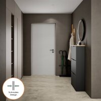 Schuhschrank STIVIO 3 Klappen Schwarz 60 cm, LED Spiegel...