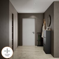 Schuhschrank STIVIO 2 Klappen Schwarz 60 cm, LED Spiegel...