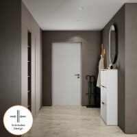 Schuhschrank STIVIO 3 Klappen Weiß Grau 60 cm, LED...