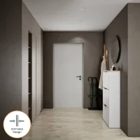 Schuhschrank STIVIO 3 Klappen Weiß Grau 60 cm, LED...