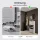 Scarpiera STIVIO a 2 ante, bianco e grigio, 60 cm, specchio rotondo a LED senza cornice (2 livelli di illuminazione)