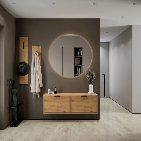 STIVIO Schuhschrank zweireihig mit LED Spiegel NOVA 60, 80, 100 cm