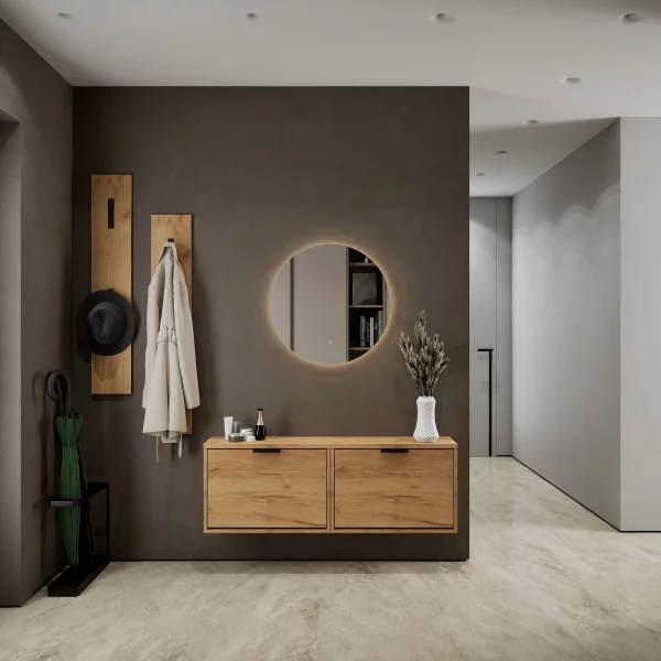 STIVIO Schuhschrank zweireihig mit LED Spiegel NOVA 60, 80, 100 cm