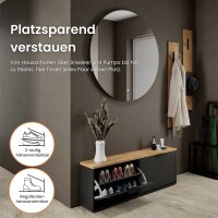 Schuhschrank STIVIO 2x 1 Klappe Schwarz  60 cm, LED...