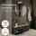 Scapolo per scarpe STIVIO 2x 1 anta, nero, 60 cm; specchio rotondo a LED senza cornice, 100 cm (2 livelli di illuminazione)
