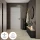 Scarpiera STIVIO con 2 ante a ribalta, nera, 60 cm; specchio rotondo a LED senza cornice, 80 cm (2 livelli di illuminazione)