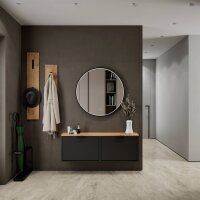 Schuhschrank STIVIO 2x 1 Klappe Schwarz 60 cm, LED...