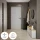 Meuble à chaussures STIVIO 2x 1 porte battante blanc-gris 60 cm, miroir rond sans cadre à LED 60 cm (2 intensités déclairage)