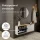 Meuble à chaussures STIVIO 2x 1 porte battante blanc-gris 60 cm, miroir rond sans cadre à LED 60 cm (2 intensités déclairage)