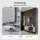 Meuble à chaussures STIVIO 2x 1 porte battante blanc-gris 60 cm, miroir rond sans cadre à LED 60 cm (2 intensités déclairage)