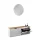 Meuble à chaussures STIVIO 2x 1 porte battante blanc-gris 60 cm, miroir rond sans cadre à LED 60 cm (2 intensités déclairage)