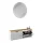 Meuble à chaussures STIVIO 2x 1 porte battante blanc-gris 60 cm, miroir rond sans cadre à LED 80 cm (2 intensités déclairage)