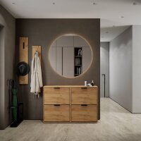 Schuhschrank STIVIO 2x 2 Klappe Gold Eiche 60 cm, LED...