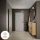 Meuble à chaussures STIVIO 2x 2 portes battantes, chêne doré, 60 cm, miroir rond sans cadre à LED, 100 cm (2 intensités déclairage)