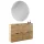 Meuble à chaussures STIVIO 2x 2 portes battantes, chêne doré, 60 cm, miroir rond sans cadre à LED, 100 cm (2 intensités déclairage)