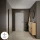 Armoire à chaussures STIVIO 2x 2 portes battantes, chêne doré, 60 cm, miroir rond sans cadre à LED, 60 cm (2 intensités déclairage)