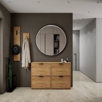 Schuhschrank STIVIO 2x 2 Klappe Gold Eiche 60 cm, LED...