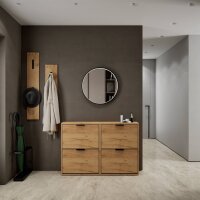 Schuhschrank STIVIO 2x 2 Klappe Gold Eiche 60 cm, LED...