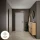 Meuble à chaussures STIVIO 2x 2 portes battantes, chêne doré, 60 cm, miroir rond à LED avec cadre, 60 cm (3 intensités déclairage)