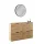 Meuble à chaussures STIVIO 2x 2 portes battantes, chêne doré, 60 cm, miroir rond à LED avec cadre, 60 cm (3 intensités déclairage)