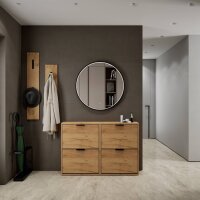 Schuhschrank STIVIO 2x 2 Klappe Gold Eiche 60 cm, LED...