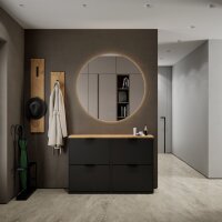 Schuhschrank STIVIO 2x 2 Klappe Schwarz 60 cm, LED...