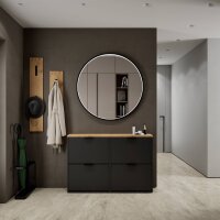 Schuhschrank STIVIO 2x 2 Klappe Schwarz 60 cm, LED...