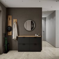 Schuhschrank STIVIO 2x 2 Klappe Schwarz 60 cm, LED...